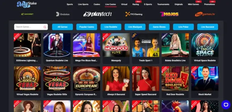MyStake live casino